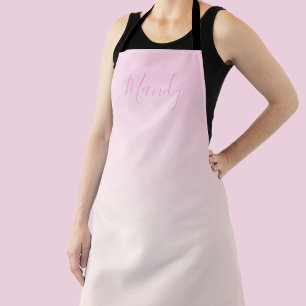 Your Text Elegant Script & Soft Blush Pink Ombre Apron