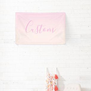 Your Text   Elegant Script & Soft Blush Pink Ombre Banner