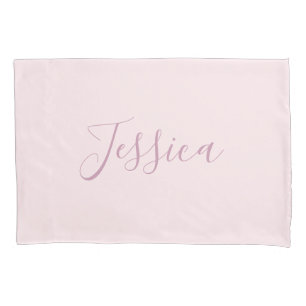 Your Text   Elegant Script & Soft Blush Pink Pillowcase