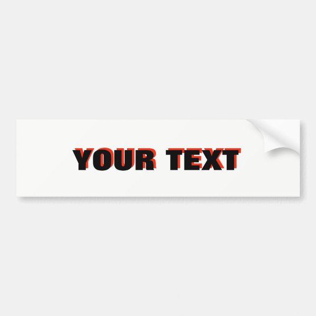 Your Text "Folio Extra Bold" 3D Bumper Sticker (Front)