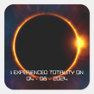 Your Text/Font 2024 Dark Total Solar Eclipse Square Sticker