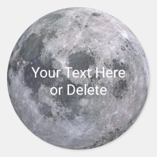 Your Text/Font Beautiful Full Moon Solar System Classic Round Sticker