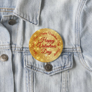 Your TEXT Gold Valentines Day Message badge