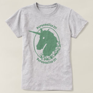 YOUR TEXT Green Zombie Unicorn T-Shirt