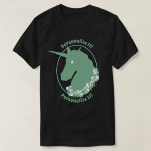 YOUR TEXT Green Zombie Unicorn T-Shirt