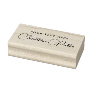 Your Text Hand Script Name Template Horizontal Rubber Stamp