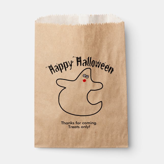 Your Text Happy Halloween Diva Ghost Favour Bag (Front)