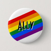 your text here ally rainbow pride button pin badge