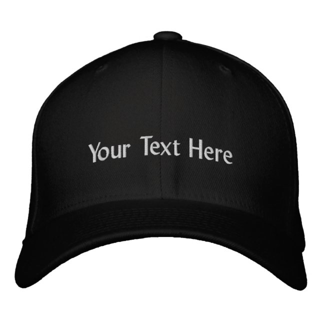Your Text Here Black-Hat Personalised Perfect day  Embroidered Hat (Front)
