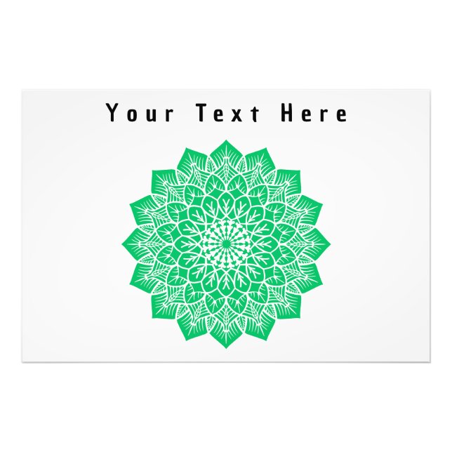 Your Text Here Custom Green Art Photo Enlargement Print (Front)