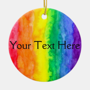 Your Text Here Rainbow Wash Circle Ornament