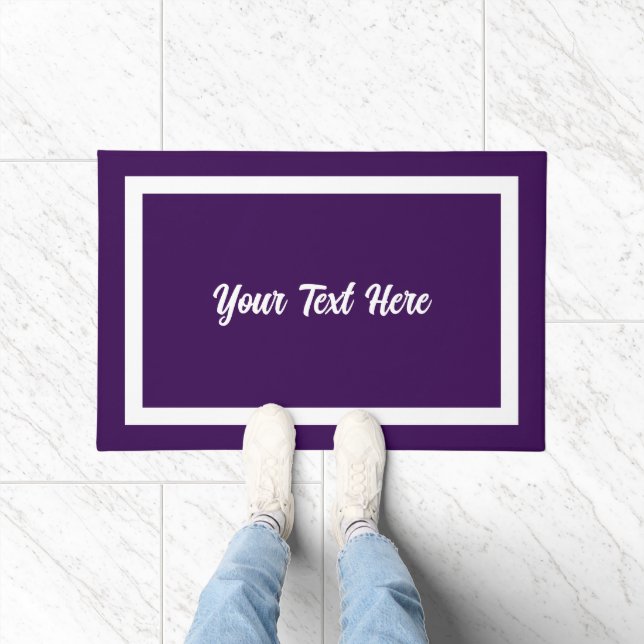 Your Text Here Script Modern Doormat Purple (Indoor)
