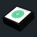 Your Text Here text Wooden Jewellery Keepsake Box<br><div class="desc">Your Text Here text and Image Wooden Jewellery Keepsake Box. Beautiful Green Colour Art with Size Large 7.125" Square w/6" Tile and Colour type is Black</div>