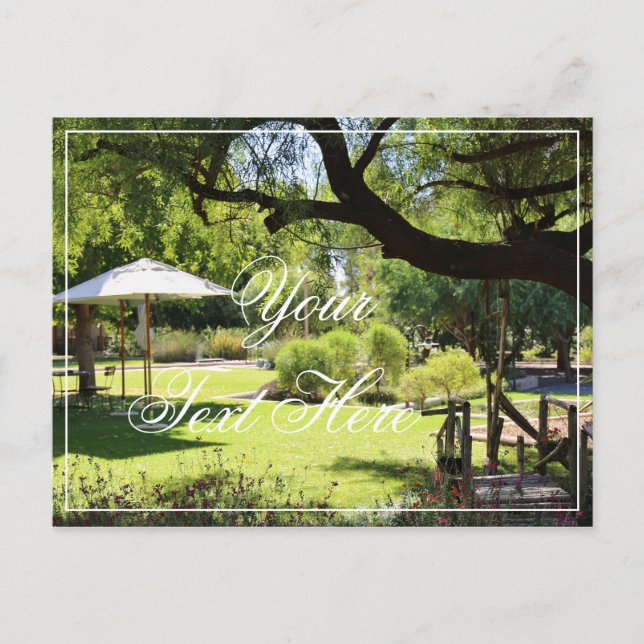 Your Text Here Villa Green Garden Lawn Postcard (Front)
