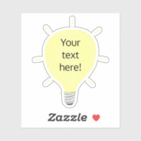Your Text Here, Vinyl, Light Bulb Shape Stickers