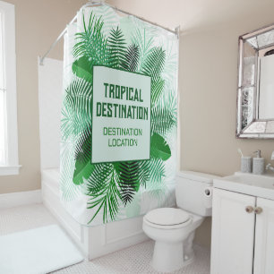 Your Text in a Palm Leaf Frame Shower Curtain