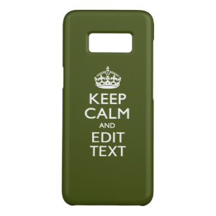 Your Text Keep Calm And on Olive Green Decor Case-Mate Samsung Galaxy S8 Case