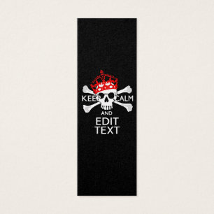 Your Text Keep Calm Red Crown Crossbones Skull