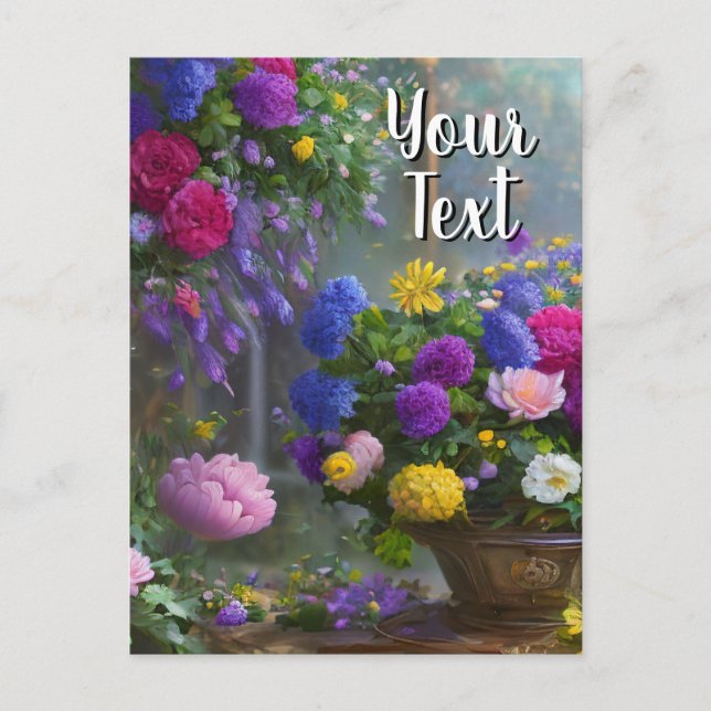 Your Text Mixed Flowers 10 Still Life Template (Front)