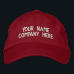 Your Text Name Company Embroidered Baseball Cap<br><div class="desc">Easy Personalised Promotional Cap - Add Your Text - Name - Company / Number / Letter / Slogan - Tagline / or Website , Phone , E-mail , Social Media Handle , Address , Logo - Photo / more - Choose Your Colour / Size / Font - Make your unique...</div>