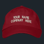 Your Text Name Company Embroidered Baseball Cap<br><div class="desc">Easy Personalised Promotional Cap - Add Your Text - Name - Company / Number / Letter / Slogan - Tagline / or Website , Phone , E-mail , Social Media Handle , Address , Logo - Photo / more - Choose Your Colour / Size / Font - Make your unique...</div>