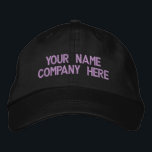 Your Text Name Company Embroidered Baseball Cap<br><div class="desc">Easy Personalised Promotional Cap - Add Your Text - Name - Company / Number / Letter / Slogan - Tagline / or Website , Phone , E-mail , Social Media Handle , Address , Logo - Photo / more - Choose Your Colour / Size / Font - Make your unique...</div>