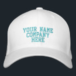 Your Text Name Embroidered Baseball Cap<br><div class="desc">Easy Personalised Embroidered Promotional Baseball Caps - Add Your Text - Name - Company / Number / Letter / Slogan - Tagline / or Website , Phone , E-mail , Social Media Handle , Address , Logo - Photo / more - Choose Your Colour / Size / Font - Make...</div>