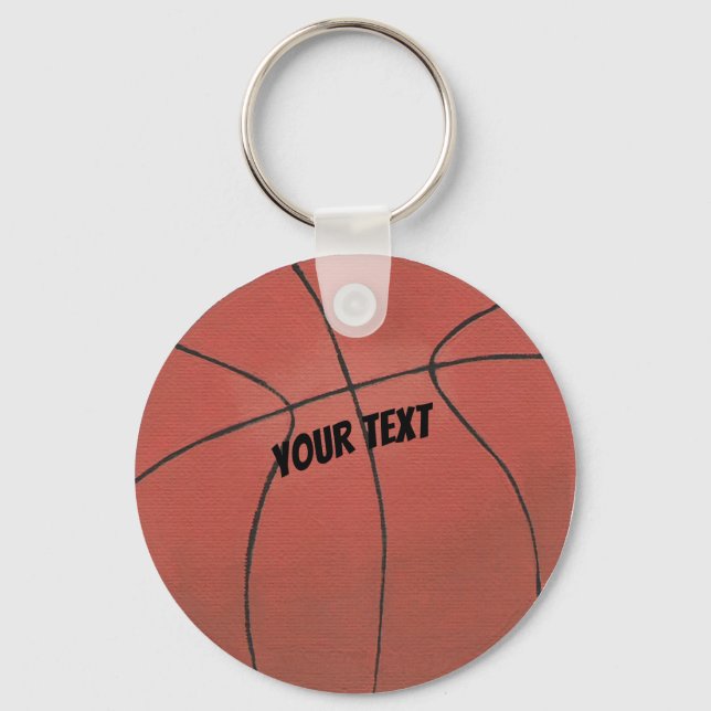 Your Text on Basketball Keychains (Front)