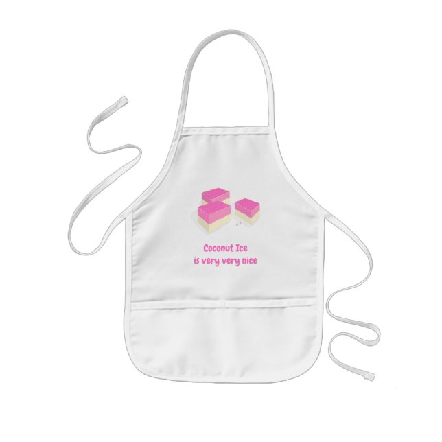 Your text on Coconut Ice - pink & white layers Kid Kids Apron (Front)
