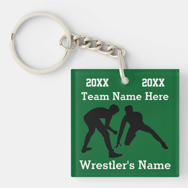 YOUR TEXT on Personalised Wrestling Keychains Gift (Front)