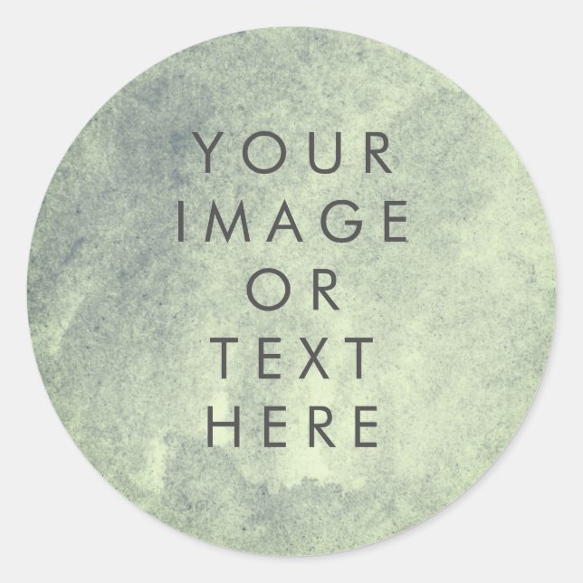 Your text or logo watercolour soft green classic round sticker (Front)