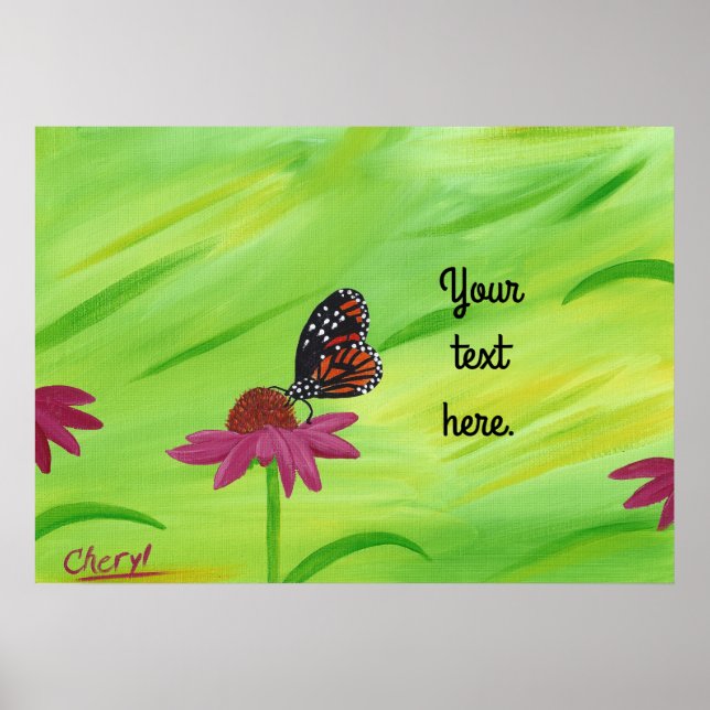 Your text, or No text Monarch Butterfly Posters (Front)