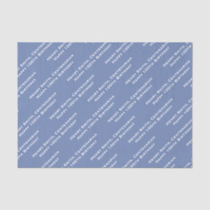 Your Text Pattern All Over Print Blue/White Tissue Paper