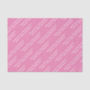 Your Text Pattern All Over Print Pink/White Tissue Paper