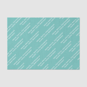 Your Text Pattern All Over Print Teal/White Tissue Paper