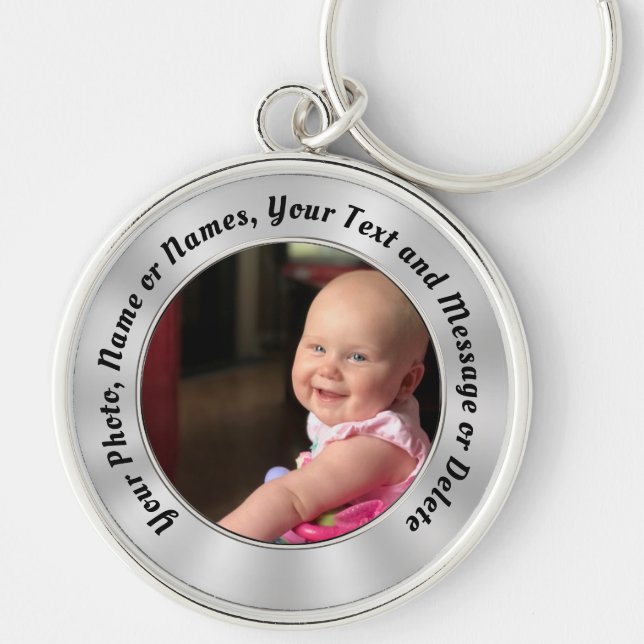 Your TEXT, PHOTO Keychains, Personalised Keychains (Front)