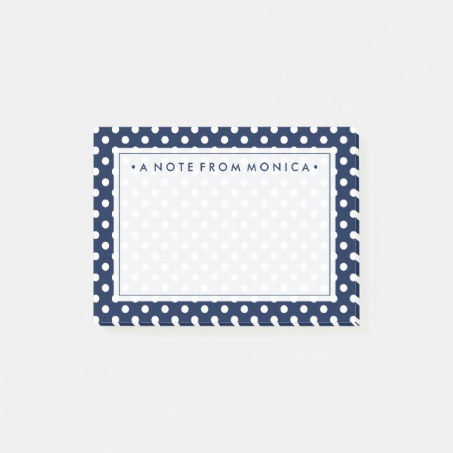 Your Text | Polka Dot Pattern Post-it Notes (Front)