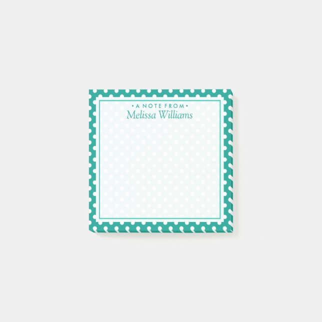 Your Text | Polka Dot Pattern Post-it Notes (Front)
