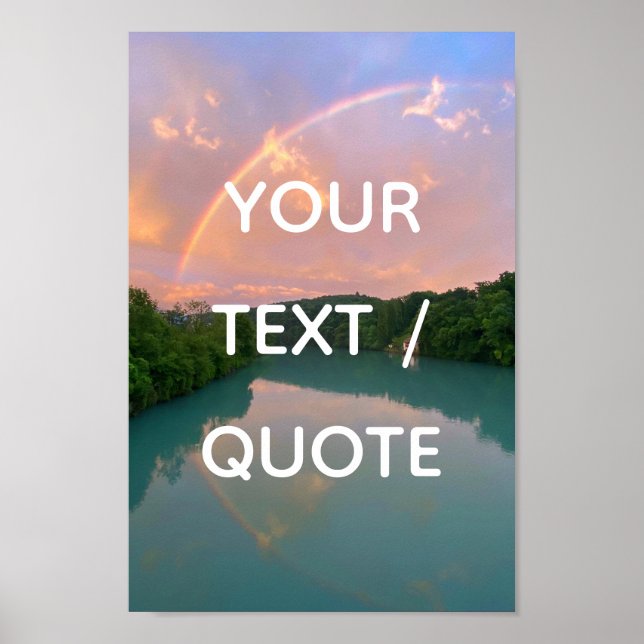  YOUR TEXT/ QUOTE CUSTOM PERSONALIZE SUNSET LAKE  POSTER (Front)