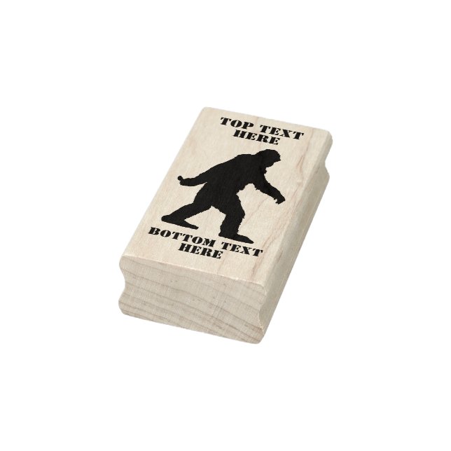 Your Text Sasquatch Bigfoot Silhouette Rubber Stamp (Stamp)