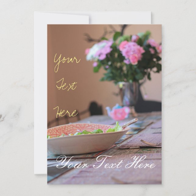 Your Text Table Flowers Bouquet Dinner Invitation (Front)