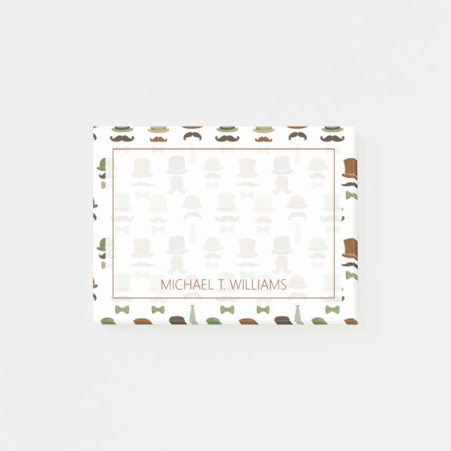 Your Text | Top Hat Moustache Post-it Notes (Front)