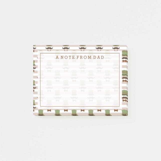Your Text | Top Hat Moustache Post-it Notes (Front)