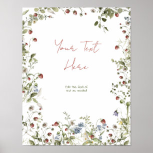 Your Text Wildflower Watercolor Baby Shower Poster
