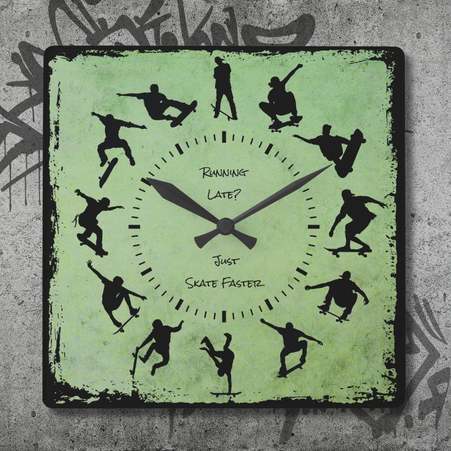 Your Time to Shred Skate Style Wall Clock Green (Your Time to Shred Skate Style Wall Clock Green)