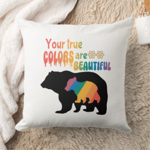 Your True Colours Are Beautiful – Bear Silhouette Cushion