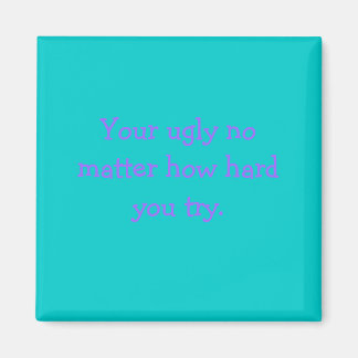 Your ugly no matter how hard you try. magnet
