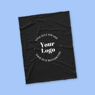 Your Uploaded Business Logo or other Design Fleece Blanket