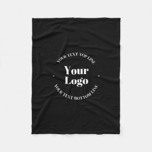Your Uploaded Business Logo or other Design Fleece Blanket