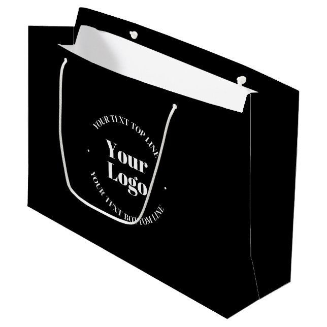 Your Uploaded Business Logo or other Design Large Gift Bag (Front Angled)